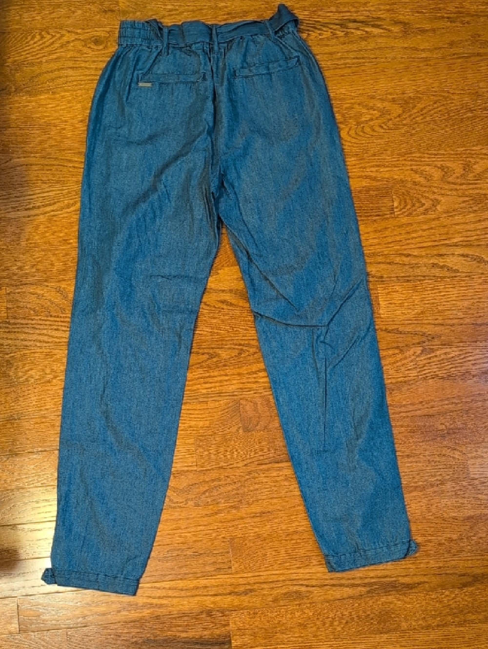 Tahari XS Blue Drawstring Denim Joggers - Picture 6 of 10